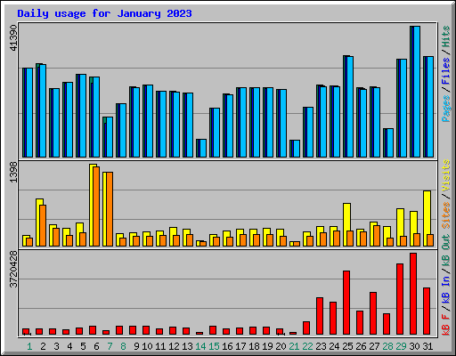 Daily usage for January 2023