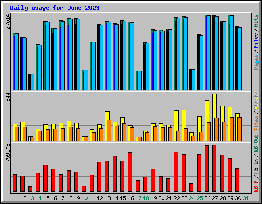 Daily usage for June 2023